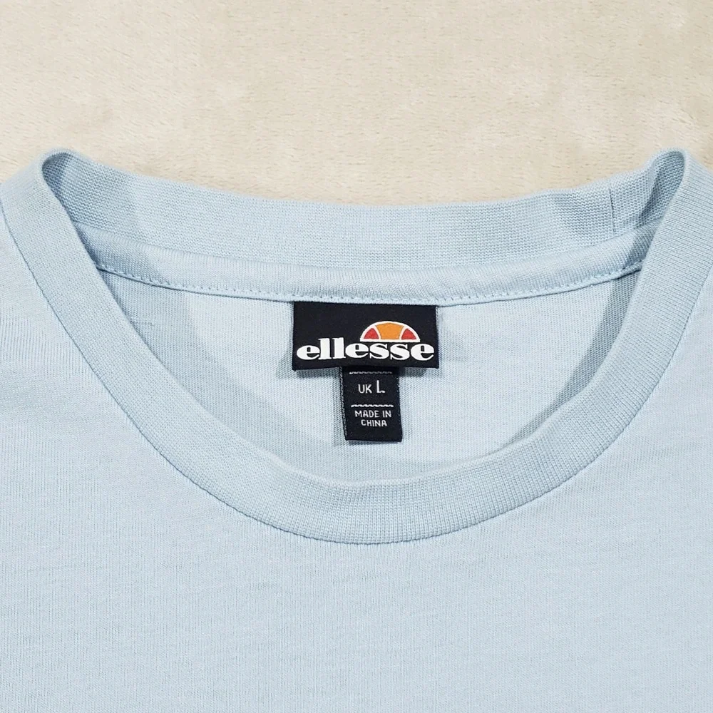 Ellesse T-Shirt‎ Womens Large Light Blue Embroidered Logo Cotton SAS11351 Casual